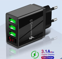 Load image into Gallery viewer, PBG 3 port LED Display Wall Charger and 3 in 1 Cable Bundle Silver