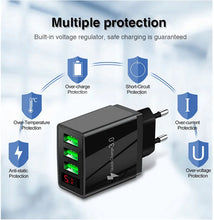 Load image into Gallery viewer, PBG 3 Port LED Voltage Wall Charger and 6 Port Car Charger Black/Black