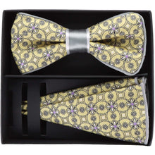 Load image into Gallery viewer, Vittorio Farina Piping Designer Bow Tie & Round Pocket Square