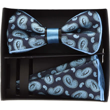 Load image into Gallery viewer, Vittorio Farina Piping Designer Bow Tie & Round Pocket Square