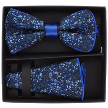 Load image into Gallery viewer, Vittorio Farina Piping Designer Bow Tie & Round Pocket Square