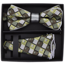 Load image into Gallery viewer, Vittorio Farina Piping Designer Bow Tie & Round Pocket Square