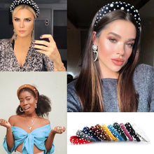 Load image into Gallery viewer, Pearl Headband Special Design Pearl Stone Velvet Hairbands Handmade Women Crown Sponge Thick Head Hoop for Girls Gorgeous Hair Accessories For Women