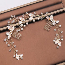 Load image into Gallery viewer, Pearl Leaf Comb Headband Hair Accessories For Women Tiara Headband Wedding Accessories Headband on the head Gorgeous Hair Accessories For Women