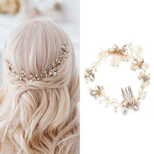 Load image into Gallery viewer, Pearl Leaf Comb Headband Hair Accessories For Women Tiara Headband Wedding Accessories Headband on the head Gorgeous Hair Accessories For Women