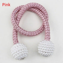 Load image into Gallery viewer, Pearl Magnetic Curtain Clip Tieback Home Decor Buckle Curtain Holder Hanging Ball Rope Straps Holdbacks Room Accessories Strong Magnetic Curtain Tiebacks Pearl Decorative Rope Window Holdbacks For Drapes Home Office
