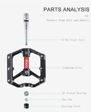 Load image into Gallery viewer, Pedals Bicycle Aluminum Pedal Mountain Urban Road Parts Sealed Bearing Flat Platform All-Round Pedals Bike Accessories Advanced 4 Bearings Mountain Bike Pedals Platform Bicycle Flat Alloy Pedals