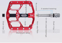 Load image into Gallery viewer, Pedals Flat Sealed Bearings Pedals For Bicycle Mountain Bike Pedals Platform Ultra Light Wide Aluminum Bicycle Pedal Mountain Bike Pedals Aluminum Bicycle Flat Platform Pedals Lightweight Non-Slip Sealed Bearing For Road Mountain