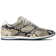 Load image into Gallery viewer, 65-215-WHT PERI Python Embossed Italian Calfskin Sneakers Black / White