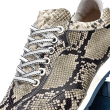 Load image into Gallery viewer, 65-215-WHT PERI Python Embossed Italian Calfskin Sneakers Black / White