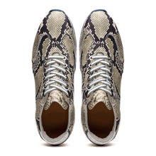 Load image into Gallery viewer, 65-215-WHT PERI Python Embossed Italian Calfskin Sneakers Black / White