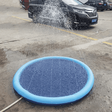 Load image into Gallery viewer, Pet Swimming Pool Pet Sprinkler Pad Inflatable Water Spray Mat Tub Summer Play Cooling Mat Dog Bathtub Dog Cooling Mat Pet Bed Sprinkler Pad for Dogs & Kids PVC Splash Pad for Kids Age Water Toys for Summer Outdoor