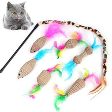 Load image into Gallery viewer, Pets Cat Toys Mouse Shape Balls Shapes Cat Interactive Pet Toys Assortments Foldable Rainbow Tunnel Cat Feather Interactive Feather Toy Fluffy Mouse Cat Love New Pet Toy Funny Cat Stick Mouse Supplies Value Bundle