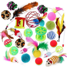 Load image into Gallery viewer, Pets Cat Toys Mouse Shape Balls Shapes Cat Interactive Pet Toys Assortments Foldable Rainbow Tunnel Cat Feather Interactive Feather Toy Fluffy Mouse Cat Love New Pet Toy Funny Cat Stick Mouse Supplies Value Bundle
