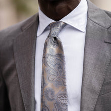 Load image into Gallery viewer, Cortina - Silk Jacquard Tie - Warm Pewter