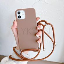 Load image into Gallery viewer, Phone Case Strap Cord Chain Phone Case For Xiaomi Redmi Note 10 9 10S 9S Pro Max 10 9 9A 9C Cover Mi POCO X3 NFC Pro 12 Pro 11 Lite Crossbody Case Soft Matte Phone Holder with Neck Strap