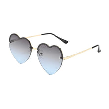 Load image into Gallery viewer, Heart-Shaped Half-Rim Metal Sunglasses