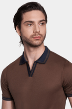 Load image into Gallery viewer, TheMercerized Cotton Open Polo (Chocolate)