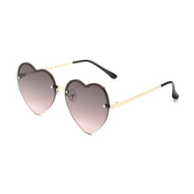 Load image into Gallery viewer, Heart-Shaped Half-Rim Metal Sunglasses
