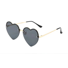 Load image into Gallery viewer, Heart-Shaped Half-Rim Metal Sunglasses