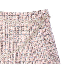 Load image into Gallery viewer, Self Portrait Women Pink Boucle Crystal Belt Mini Skirt