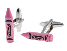 Load image into Gallery viewer, Teacher Gift Idea - Pink Crayon Cufflinks
