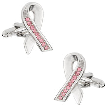 Load image into Gallery viewer, Pink Ribbon Breast Cancer Awareness Cufflinks