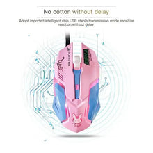 Load image into Gallery viewer, Pink Wired Gaming Mouse Girl Mouse 6 Buttons 3200 DPI USB Computer Mice Gamer Mouse For PC