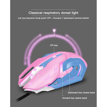 Load image into Gallery viewer, Pink Wired Gaming Mouse Girl Mouse 6 Buttons 3200 DPI USB Computer Mice Gamer Mouse For PC