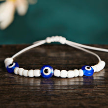 Load image into Gallery viewer, Pinky Promise Blue Bracelet Sets Colorful Crystal Bead Rope Chain Lucky Couple Bracelets Colorful Eye Bracelets Handmade Braided Rope Bracelets For Women Friendship Charm Jewelry