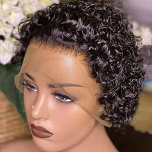 Load image into Gallery viewer, Pixie Cut Wig Short Bob Curly Lace Frontal Human Hair Wig Transparent Lace Wig For Women Deep Wave Human Hair Wigs For Black Women Gifts for Girlfriends