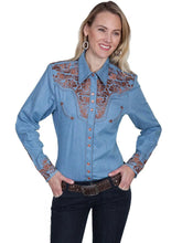 Load image into Gallery viewer, Scully Floral Tooled Embroidery - Women's Western Shirt