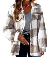 Load image into Gallery viewer, Plaid Turndown Collar Wool Jacket