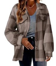 Load image into Gallery viewer, Plaid Turndown Collar Wool Jacket