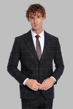 Load image into Gallery viewer, Plaid Wool Black Men Blazer - Wessi