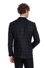 Load image into Gallery viewer, Plaid Wool Black Men Blazer - Wessi