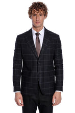 Load image into Gallery viewer, Plaid Wool Black Men Blazer - Wessi