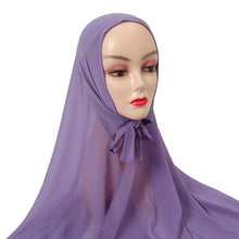 Load image into Gallery viewer, Plain Colorful Soft Lightweight Chiffon Elegant Hijab Scarf With Bandage Non-Slip Chiffon Echarpe Elegant Breathable Islam Long Hijabs Headband Fashion Turban Headwrap For Women
