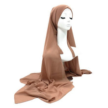 Load image into Gallery viewer, Plain Colorful Soft Lightweight Chiffon Elegant Hijab Scarf With Bandage Non-Slip Chiffon Echarpe Elegant Breathable Islam Long Hijabs Headband Fashion Turban Headwrap For Women