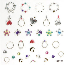 Load image into Gallery viewer, Plant Laser Abstract Lady Face Nail Decals Sliders Paper Art Decor Gel Polish Sticker Manicure Foils 3D Rhinestone Sticker Fun Nail Art Stickers Decal 3D Self-Adhesive Abstract Face Curve Graffiti Nail Design for Acrylic Nail Supplies