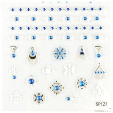 Load image into Gallery viewer, Plant Laser Abstract Lady Face Nail Decals Sliders Paper Art Decor Gel Polish Sticker Manicure Foils 3D Rhinestone Sticker Fun Nail Art Stickers Decal 3D Self-Adhesive Abstract Face Curve Graffiti Nail Design for Acrylic Nail Supplies