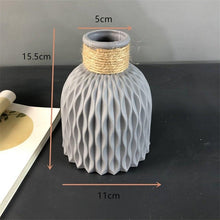 Load image into Gallery viewer, Plastic Vases Anti-ceramic Unbreakable Basket Imitation Rattan Flower Vase For Home Décor Desktop Decoration Living Room Office or Bookshelf