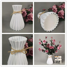 Load image into Gallery viewer, Plastic Vases Anti-ceramic Unbreakable Basket Imitation Rattan Flower Vase For Home Décor Desktop Decoration Living Room Office or Bookshelf