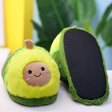 Load image into Gallery viewer, Plush Avocado Slippers Fruit Toys Cute Warm Winter Shoes Women Indoor Household Slippers With Fuzzy Plush Faux Fur Comfy Memory Foam Slip On House Shoes