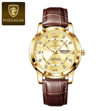 Load image into Gallery viewer, POEDAGAR Waterproof Leather Men's Quartz Watch