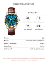 Load image into Gallery viewer, POEDAGAR Waterproof Leather Men's Quartz Watch