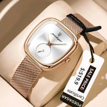 Load image into Gallery viewer, POEDAGAR Elegant Women's Mesh Watch - Waterproof Stainless Steel Quartz Timepiece for Stylish Ladies