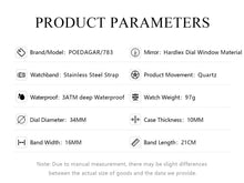 Load image into Gallery viewer, POEDAGAR Elegant Women's Quartz Watch - Waterproof Stainless Steel Timepiece for Confident Ladies