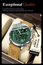 Load image into Gallery viewer, POEDAGAR Men's Luxury Quartz Chronograph Watch - Waterproof, Luminous, Leather - Military Sports Style