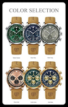 Load image into Gallery viewer, POEDAGAR Men's Luxury Quartz Chronograph Watch - Waterproof, Luminous, Leather - Military Sports Style
